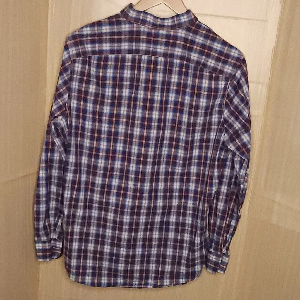 Banana Republic Mens Red White Blue Plaid Button Down Large